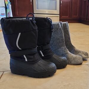 L.L. Bean Black and Gray Kids Boots